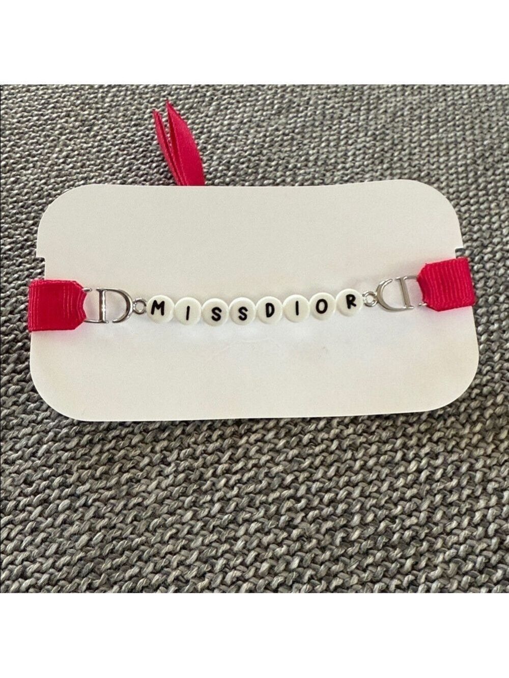 Dior Miss Dior Bracelet Pink Ribbon White Beads - Picture 4 of 11